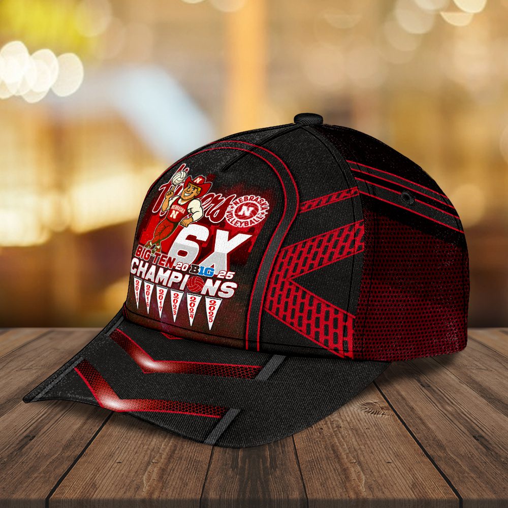 Nebraska-Cornhuskers-Womens-Volleyball-2025-Big-Ten-Champions-Classic-Cap-NDT1138-2