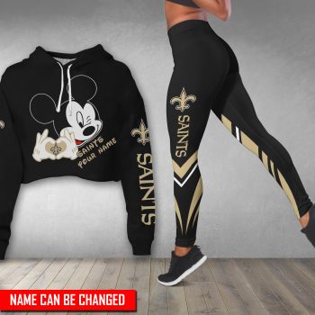 New Orleans Saints Personalized Combo Croptop Hoodie And Leggings CHL1200