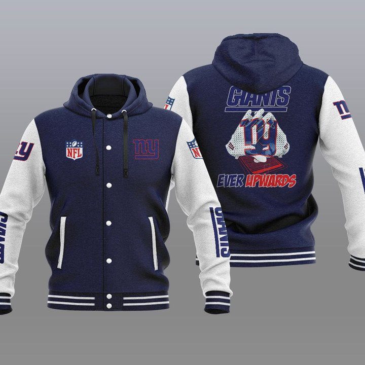 New-York-Giants-Hooded-Button-Jacket-Varsity-Jacket-with-Hood-Navy New York Giants Hooded Button Jacket Varsity Jacket with Hood - Navy