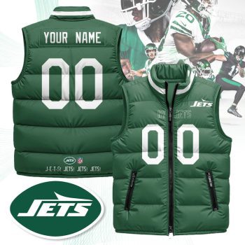 New York Jets Unisex Puffer Custom Vest - Green
