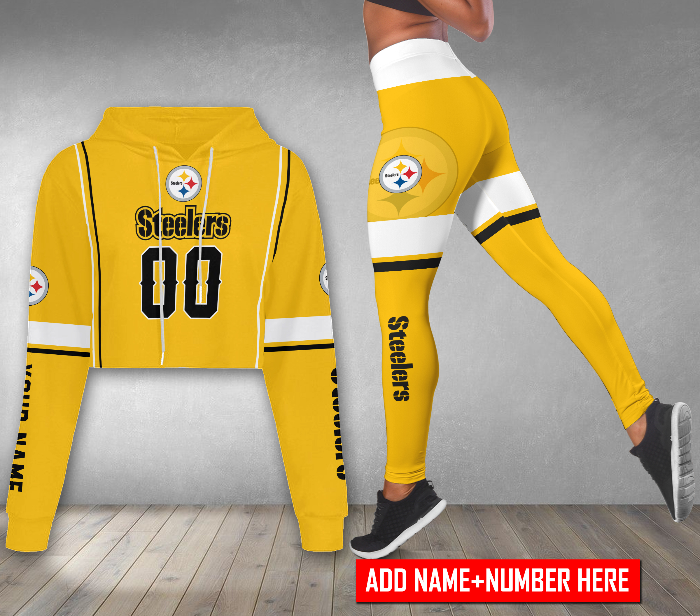 Pittsburgh-Steelers-Personalized-Combo-Croptop-Hoodie-And-Leggings-CHL1159 Pittsburgh Steelers Personalized Combo Croptop Hoodie And Leggings CHL1159