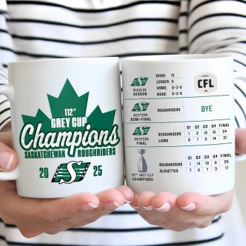 Saskatchewan Roughriders 2025 Grey Cup Champions Ceramic Mug NDT1286
