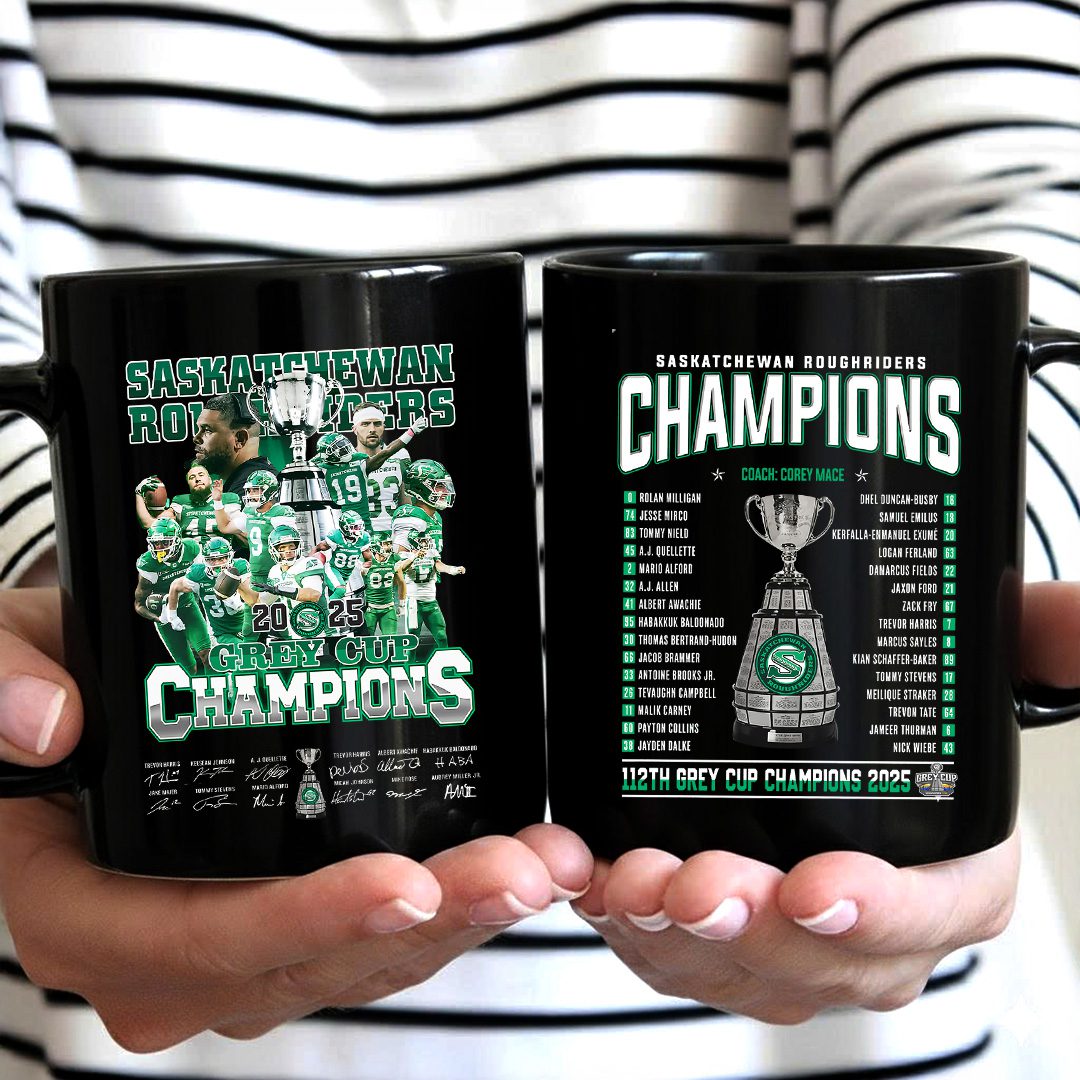 Saskatchewan-Roughriders-2025-Grey-Cup-Champions-Ceramic-Mug-NDT1289 Saskatchewan Roughriders 2025 Grey Cup Champions Ceramic Mug NDT1289
