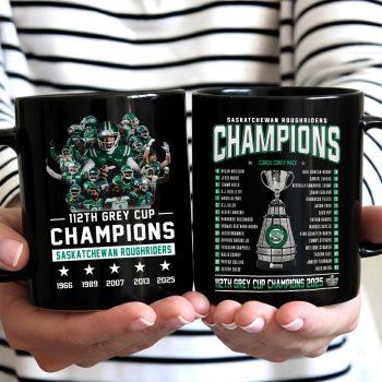 Saskatchewan Roughriders 2025 Grey Cup Champions Ceramic Mug NDT1290