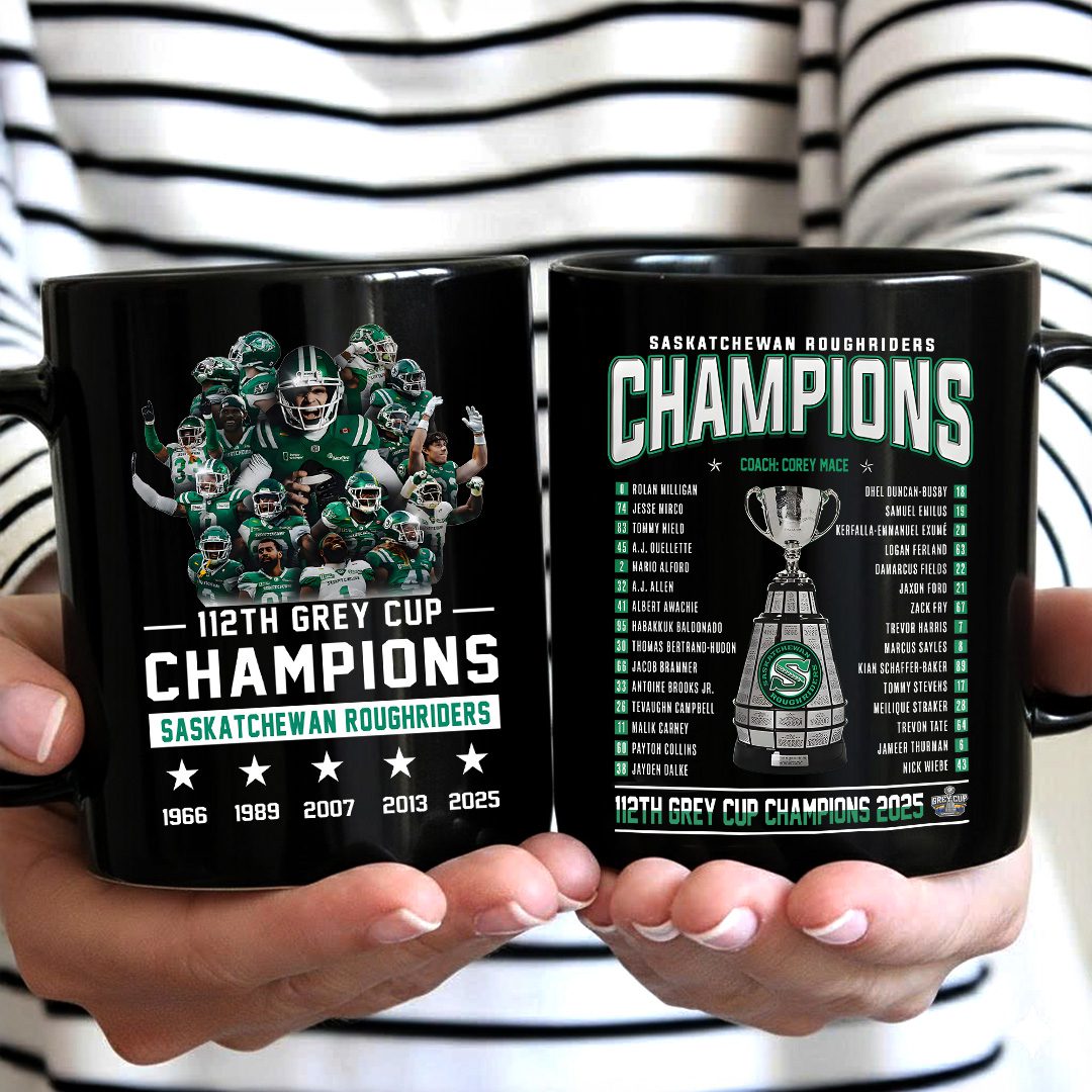 Saskatchewan-Roughriders-2025-Grey-Cup-Champions-Ceramic-Mug-NDT1290 Saskatchewan Roughriders 2025 Grey Cup Champions Ceramic Mug NDT1290