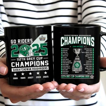 Saskatchewan Roughriders 2025 Grey Cup Champions Ceramic Mug NDT1291