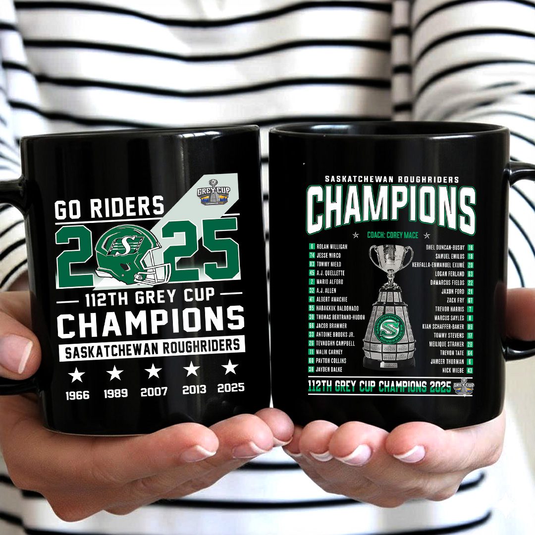 Saskatchewan-Roughriders-2025-Grey-Cup-Champions-Ceramic-Mug-NDT1291 Saskatchewan Roughriders 2025 Grey Cup Champions Ceramic Mug NDT1291