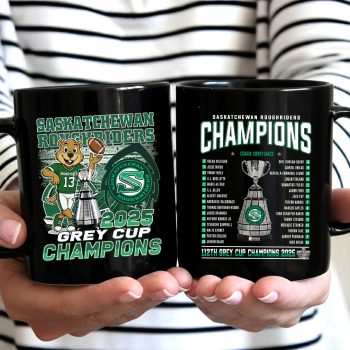 Saskatchewan Roughriders 2025 Grey Cup Champions Ceramic Mug NDT1292