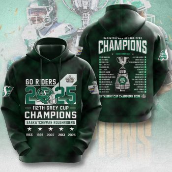Saskatchewan Roughriders 2025 Grey Cup Champions Unisex Performance Hoodie NDT1017