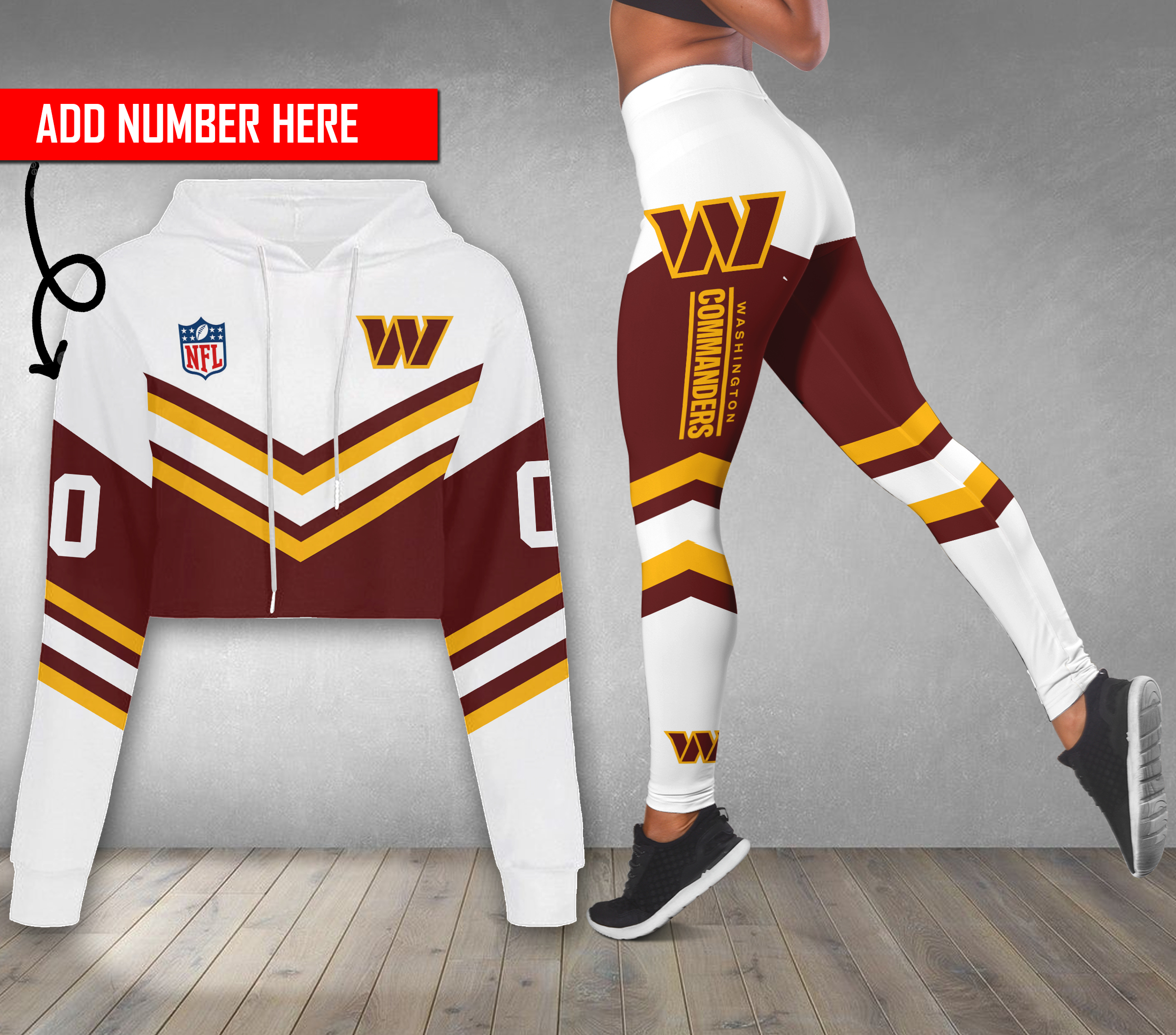Washington-Commanders-Personalized-Combo-Croptop-Hoodie-And-Leggings-CHL1167 Washington Commanders Personalized Combo Croptop Hoodie And Leggings CHL1167