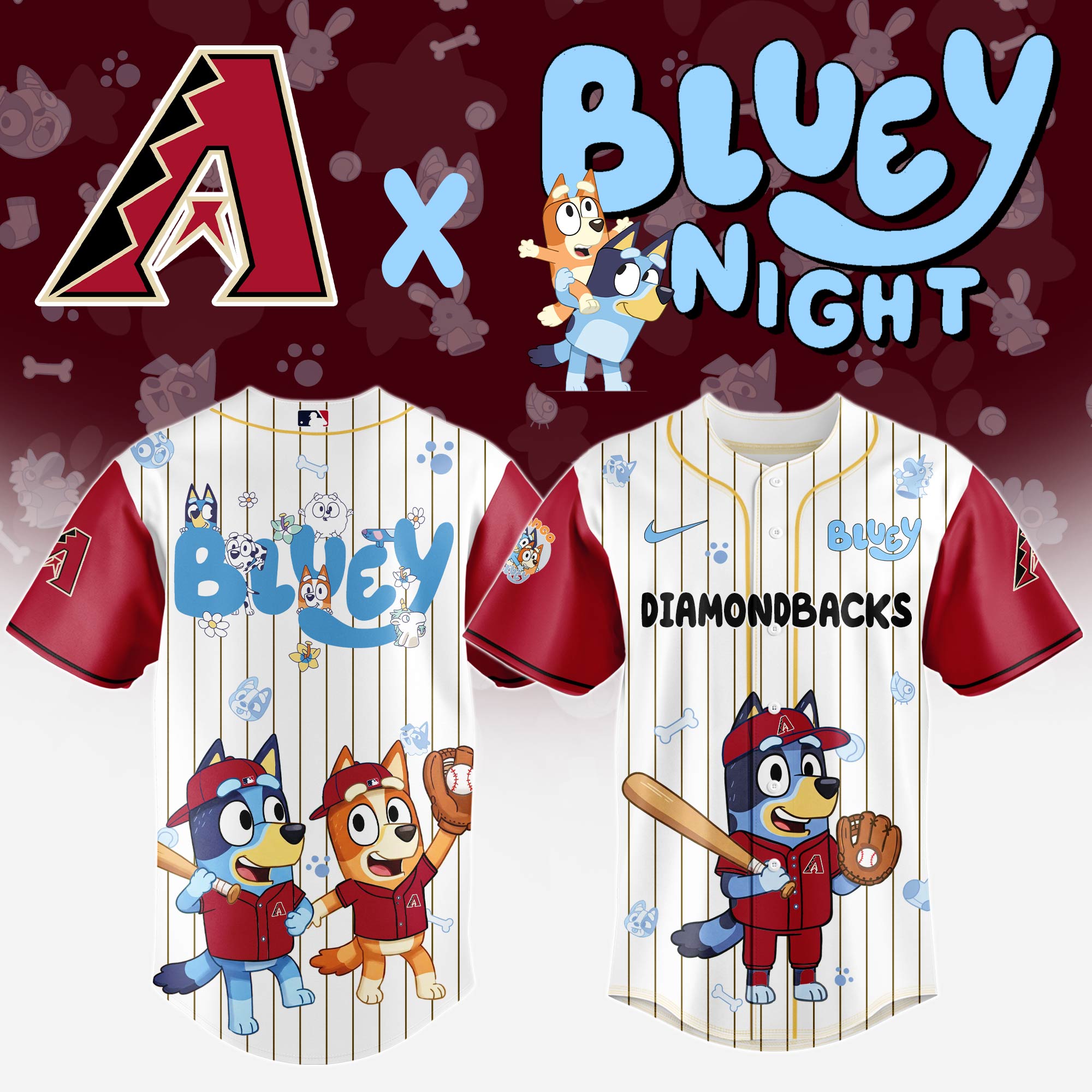 Arizona-Diamondbacks-MLB-x-Bluey-And-Bingo-Special-Edition-Baseball-Jersey-2025-DBJ1001 Arizona Diamondbacks MLB x Bluey And Bingo Special Edition Baseball Jersey 2025 DBJ1001