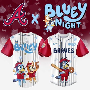 Atlanta Braves MLB x Bluey And Bingo Special Edition Baseball Jersey 2025 DBJ1002