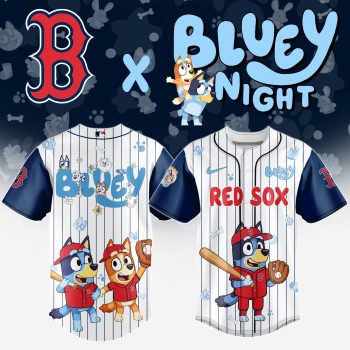 Boston Red Sox MLB x Bluey And Bingo Special Edition Baseball Jersey 2025 DBJ1003