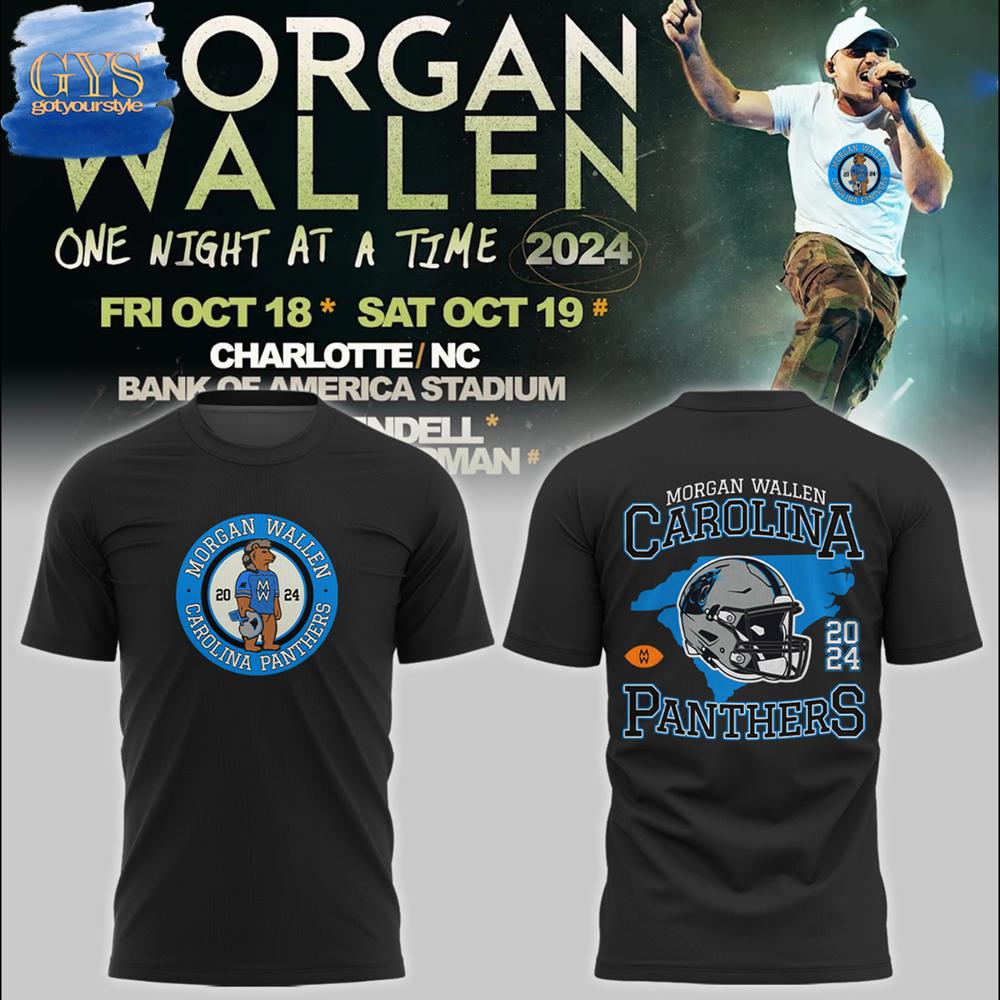 Carolina Panthers x Morgan Wallen At Bank of America Stadium Black TShirt Carolina Panthers x Morgan Wallen At Bank of America Stadium Black Unisex Performance T-Shirt