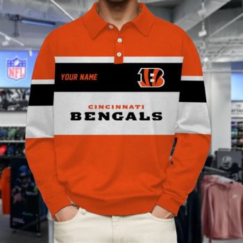 Cincinnati Bengals Collar Sweatshirt Custom Name Gift For Fan