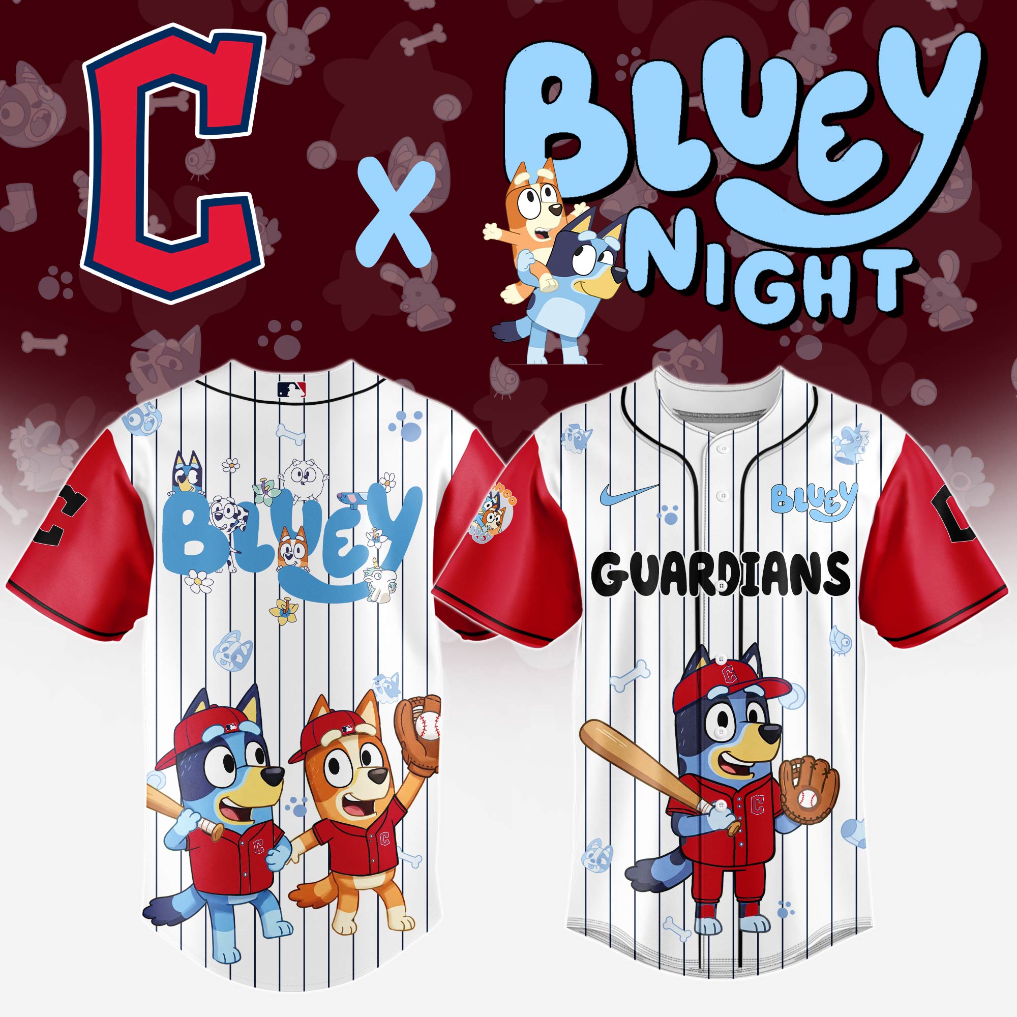 Cleveland-Guardians-MLB-x-Bluey-And-Bingo-Special-Edition-Baseball-Jersey-2025-DBJ1008 Cleveland Guardians MLB x Bluey And Bingo Special Edition Baseball Jersey 2025 DBJ1008