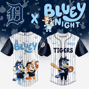 Detroit Tigers MLB x Bluey And Bingo Special Edition Baseball Jersey 2025 DBJ1010