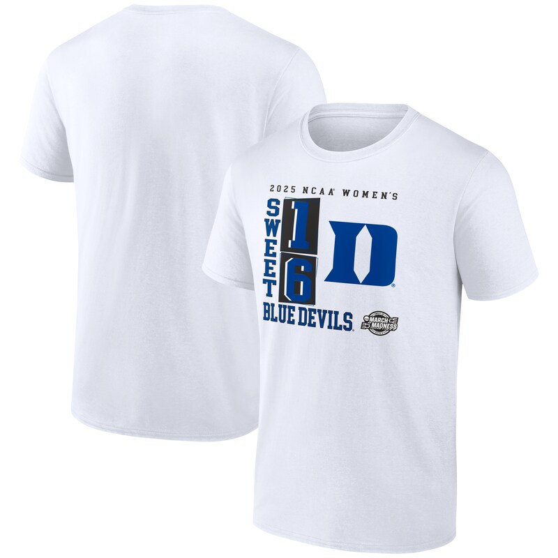 Duke-Blue-Devils-2025-NCAA-Womens-Basketball-Tournament-March-Madness-Sweet-16-No-Look-Pass-T-Shirt-White Duke Blue Devils 2025 NCAA Women's Basketball Tournament March Madness Sweet 16 No Look Pass T-Shirt - White