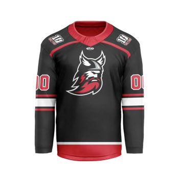 ECHL Adirondack Thunder Personalized Away V-shaped Hockey Jersey