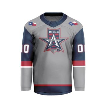 ECHL Allen Americans Personalized Gray V-shaped Hockey Jersey