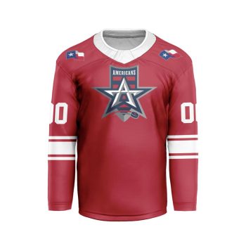 ECHL Allen Americans Personalized Red V-shaped Hockey Jersey