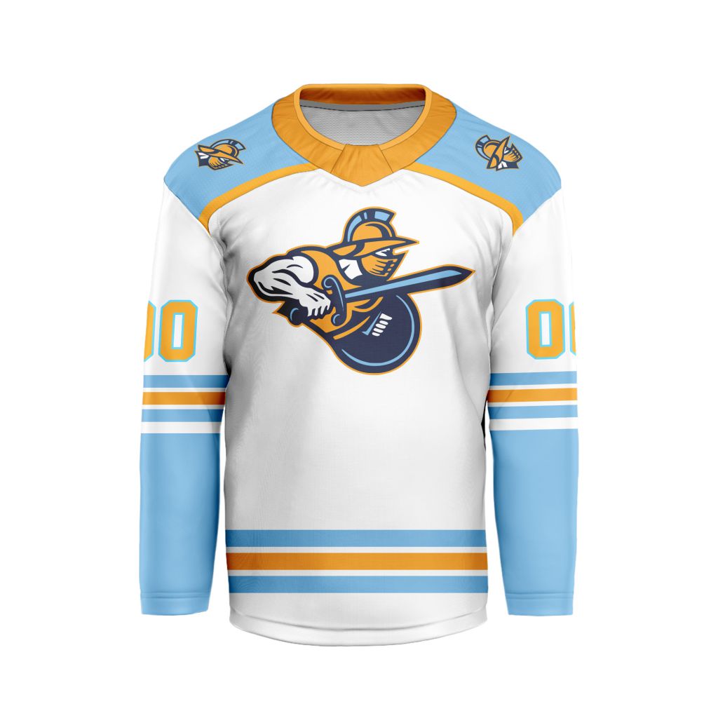 ECHL-Atlanta-Gladiators-Personalized-White-V-shaped-Hockey-Jersey ECHL Atlanta Gladiators Personalized White V-shaped Hockey Jersey