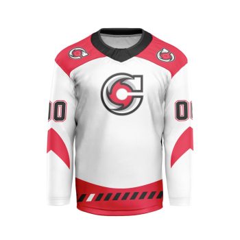 ECHL Cincinnati Cyclones Personalized Away V-shaped Hockey Jersey