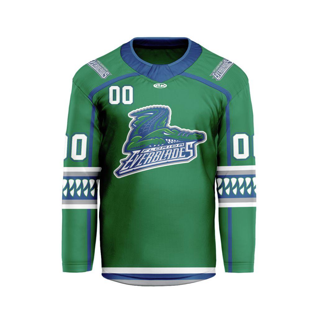 ECHL-Florida-Everblades-Personalized-Home-V-shaped-Hockey-Jersey ECHL Florida Everblades Personalized Home V-shaped Hockey Jersey