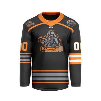 ECHL Fort Wayne Komets Personalized Blackout V-shaped Hockey Jersey