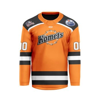 ECHL Fort Wayne Komets Personalized Orange V-shaped Hockey Jersey