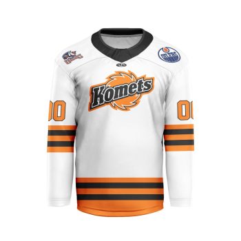 ECHL Fort Wayne Komets Personalized White V-shaped Hockey Jersey