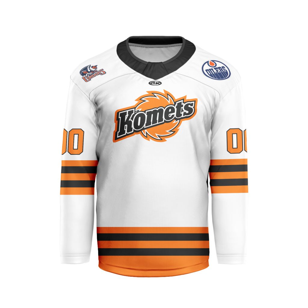 ECHL-Fort-Wayne-Komets-Personalized-White-V-shaped-Hockey-Jersey ECHL Fort Wayne Komets Personalized White V-shaped Hockey Jersey