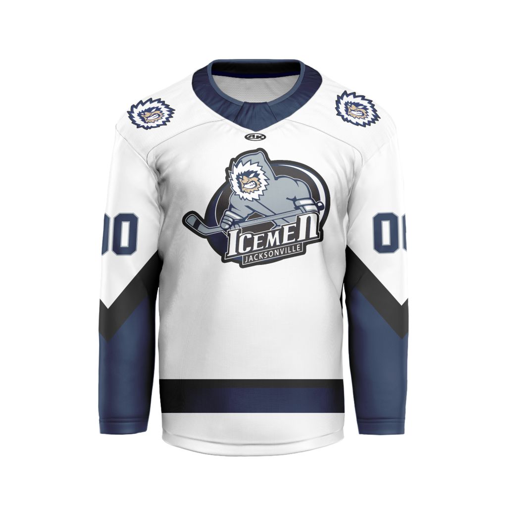 ECHL-Jacksonville-Icemen-Personalized-Home-V-shaped-Hockey-Jersey ECHL Jacksonville Icemen Personalized Home V-shaped Hockey Jersey