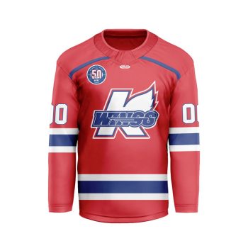 ECHL Kalamazoo Wings Personalized Red V-shaped Hockey Jersey
