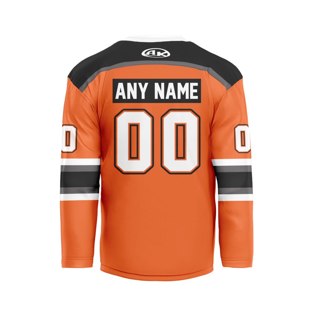 ECHL-Kansas-City-Mavericks-Personalized-Orange-V-shaped-Hockey-Jersey-1