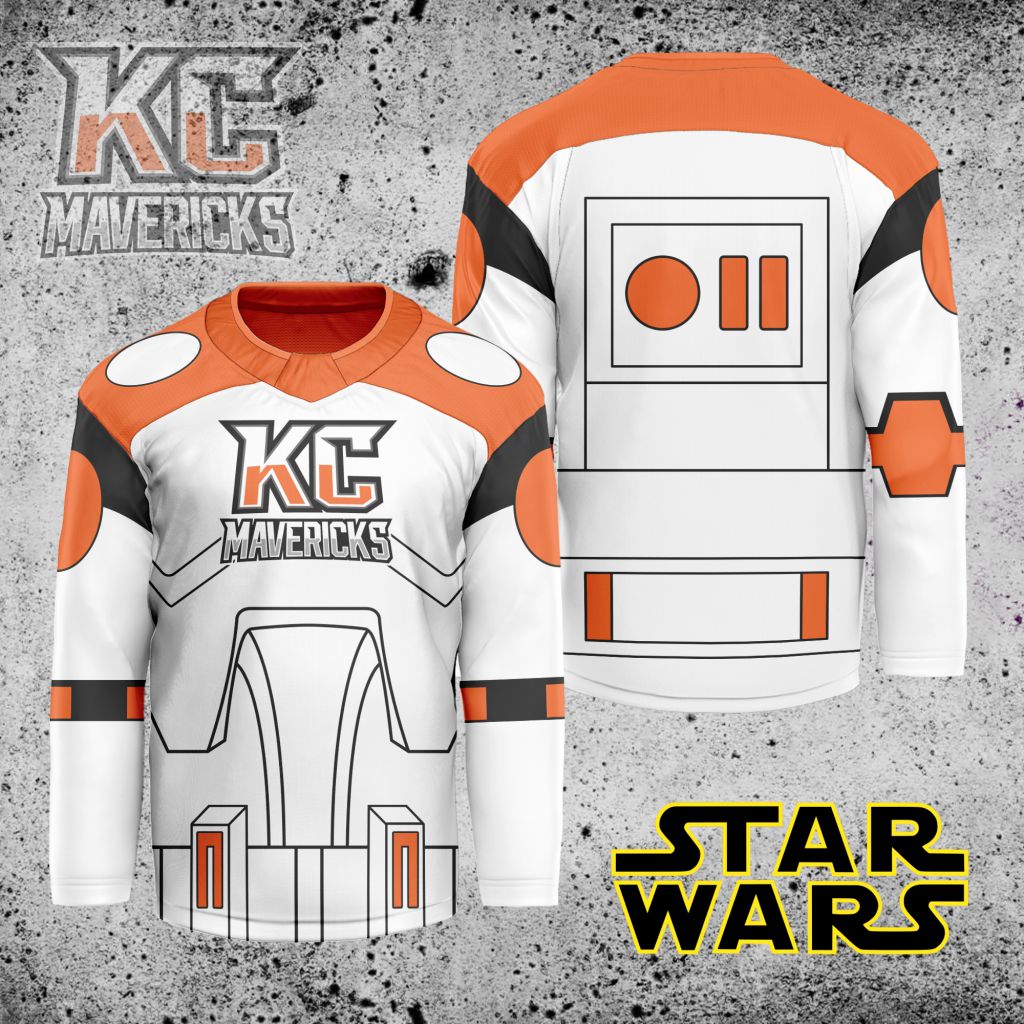 ECHL-Kansas-City-Mavericks-X-Star-Wars-Hockey-Jersey ECHL Kansas City Mavericks X Star Wars Hockey Jersey
