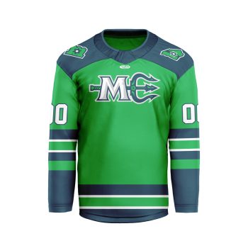 ECHL Maine Mariners Personalized Green V-shaped Hockey Jersey