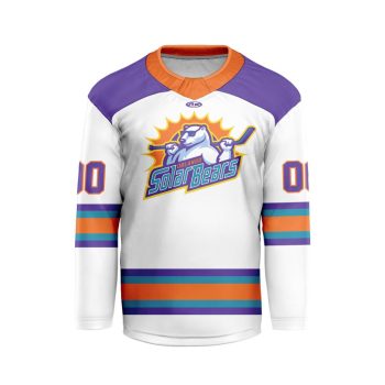 ECHL Orlando Solar Bears Personalized White V-shaped Hockey Jersey