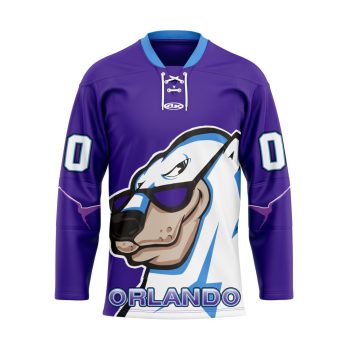 ECHL Orlando Solar Bears Special Throwback Design Lace Hockey Jersey