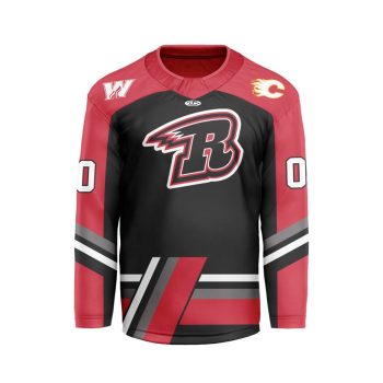 ECHL Rapid City Rush Personalized Black V-shaped Hockey Jersey