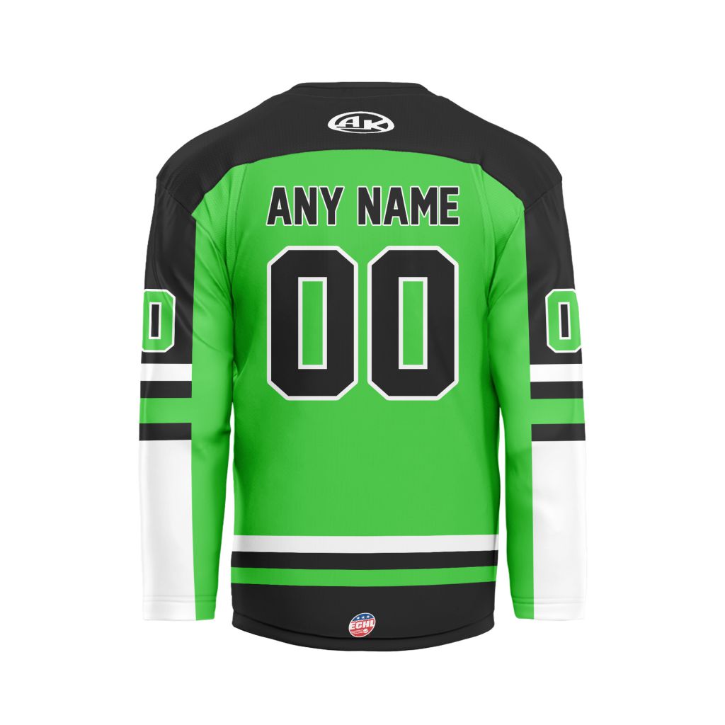 ECHL-Savannah-Ghost-Pirates-Personalized-Green-V-shaped-Hockey-Jersey-1