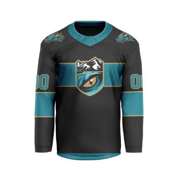 ECHL Tahoe Knight Monsters Personalized Black V-shaped Hockey Jersey
