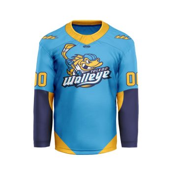 ECHL Toledo Walleye Personalized Blue V-shaped Hockey Jersey