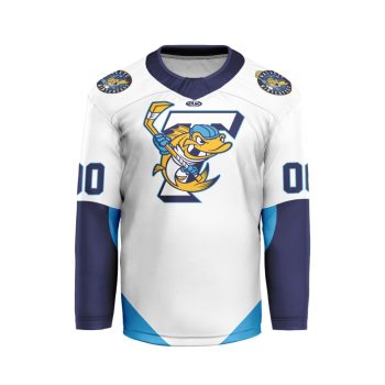 ECHL Toledo Walleye Personalized White V-shaped Hockey Jersey