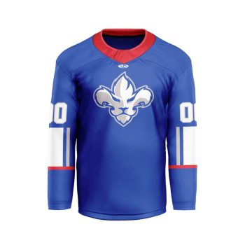 ECHL Trois-Rivieres Lions Personalized Blue V-shaped Hockey Jersey