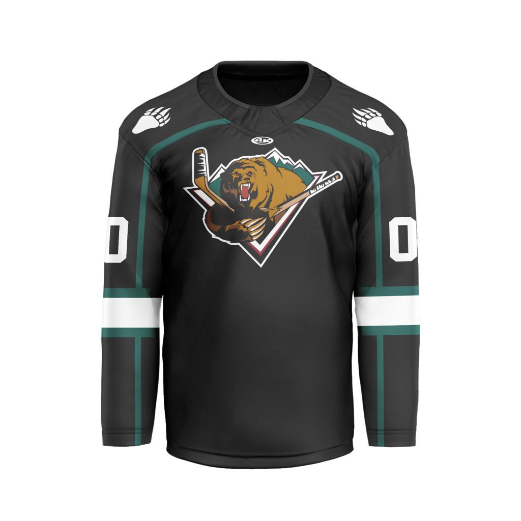 ECHL-Utah-Grizzlies-Personalized-Home-V-shaped-Hockey-Jersey ECHL Utah Grizzlies Personalized Home V-shaped Hockey Jersey