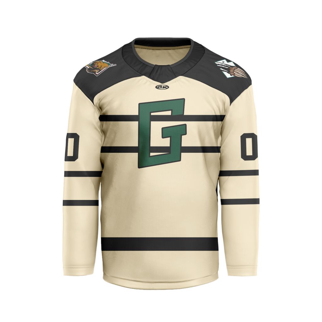 ECHL-Utah-Grizzlies-Personalized-Third-V-shaped-Hockey-Jersey ECHL Utah Grizzlies Personalized Third V-shaped Hockey Jersey