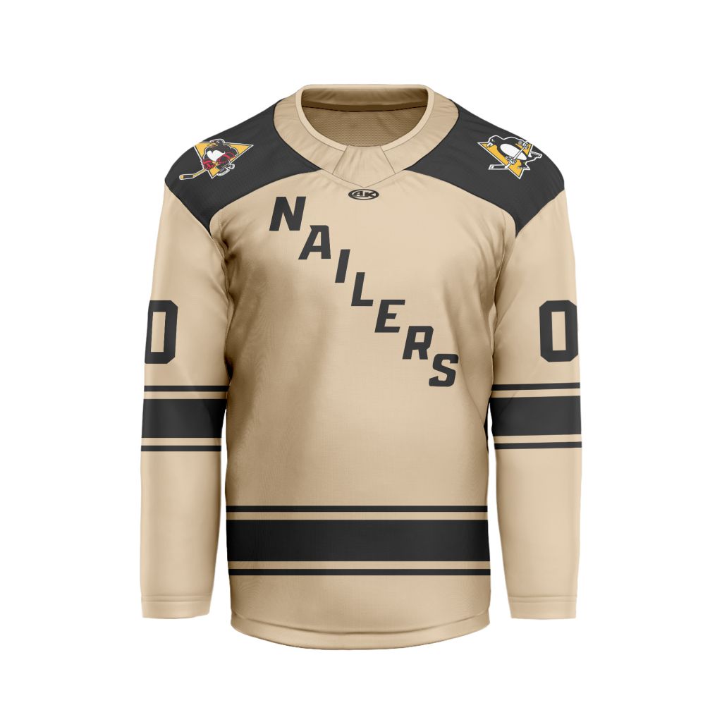 ECHL-Wheeling-Nailers-Personalized-Alternate-V-shaped-Hockey-Jersey ECHL Wheeling Nailers Personalized Alternate V-shaped Hockey Jersey