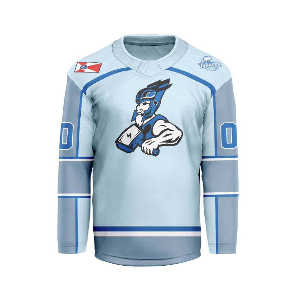 ECHL-Wichita-Thunder-Personalized-Alternate-V-shaped-Hockey-Jersey ECHL Wichita Thunder Personalized Alternate V-shaped Hockey Jersey