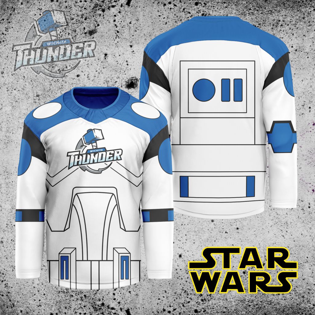 ECHL-Wichita-Thunder-X-Star-Wars-Hockey-Jersey ECHL Wichita Thunder X Star Wars Hockey Jersey